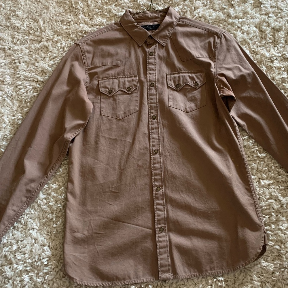 ALLSAINTS Taupe Button Up Shirt